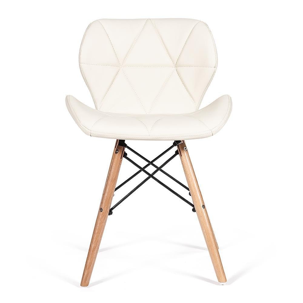 Стул STUTTGART (mod. 74) дерево береза/металл/экокожа, 42 х 52 х 72 х 45 см, слоновая кость /бук