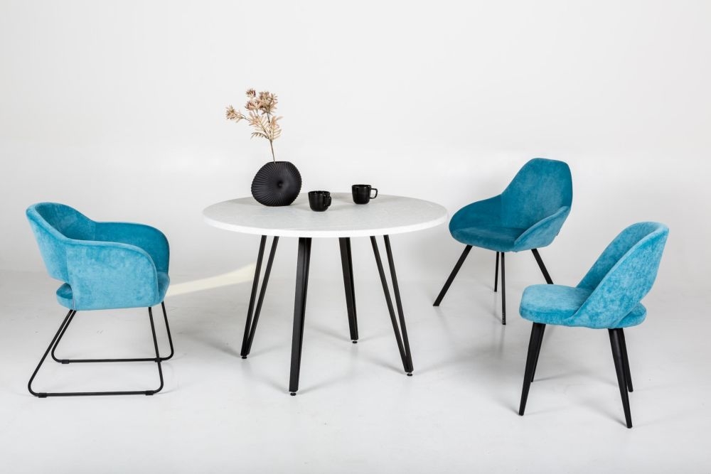 Стол Диего d110 Мрамор бьянко