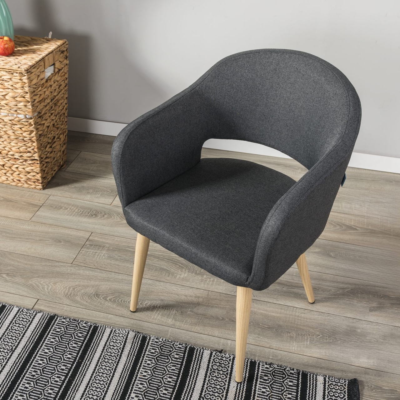 Кресло Oscar темно-серый/нат.дуб