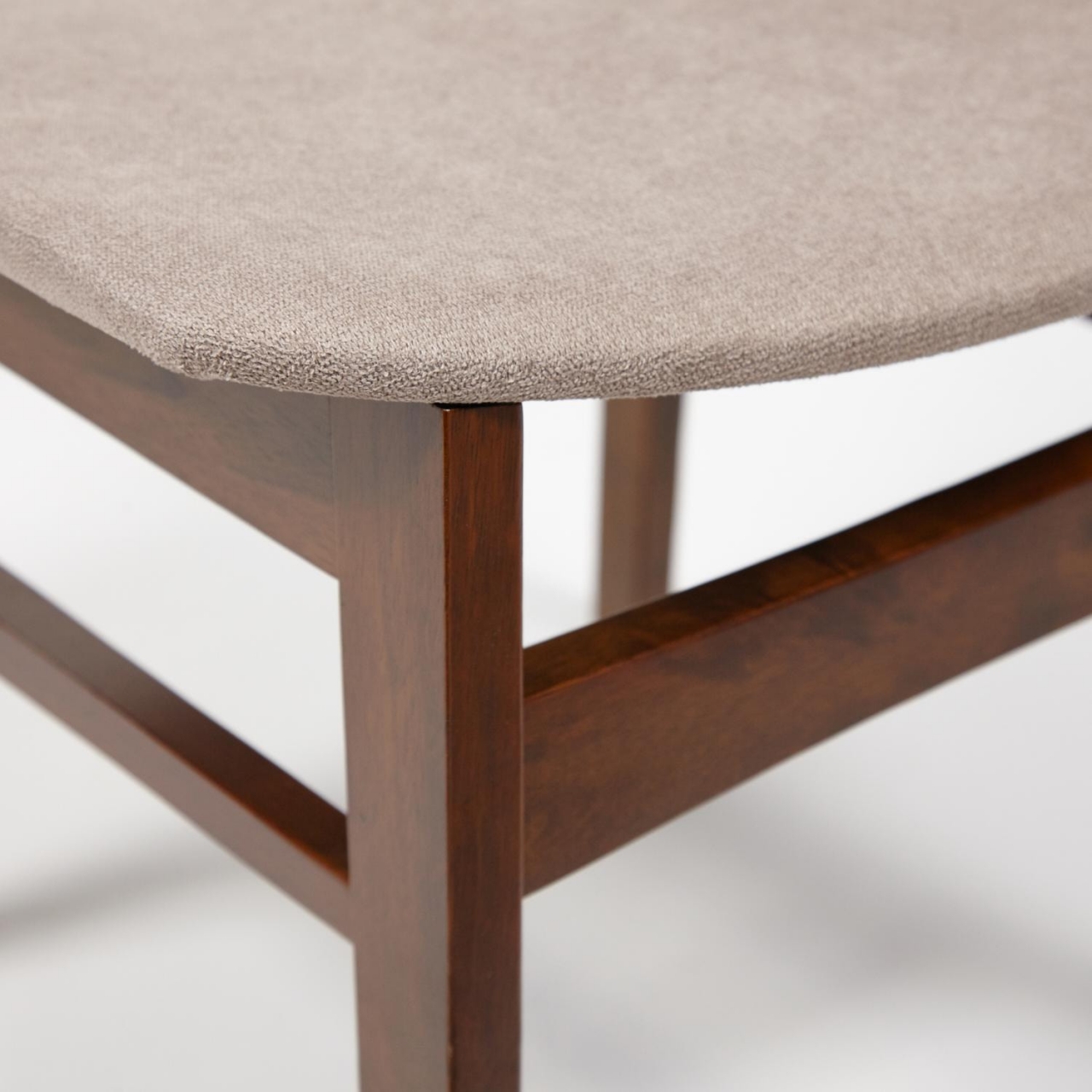 Стул CT 8804 Rabat с мягким сиденьем дерево гевея, 52,5*46,5*78см, Темный Дуб, ткань бежевая (FG22616-16)