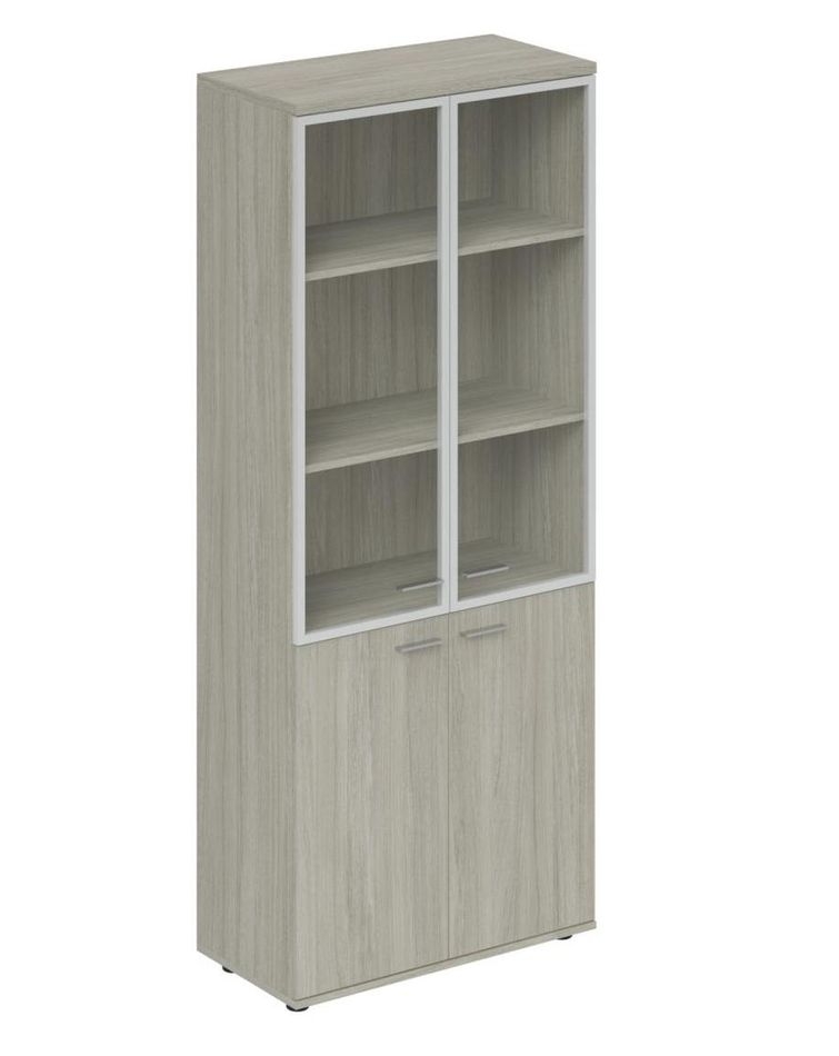 Шкаф высокий со стеклом, задняя стенка ЛДСП Wing WN.711.OL.OL.AL Дуб светлый