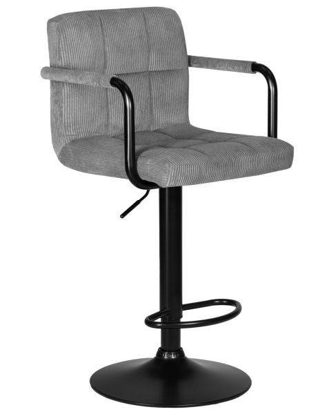 Стул барный DOBRIN KRUGER ARM BLACK (серый вельвет (LAR-E2041-25)) 2 шт