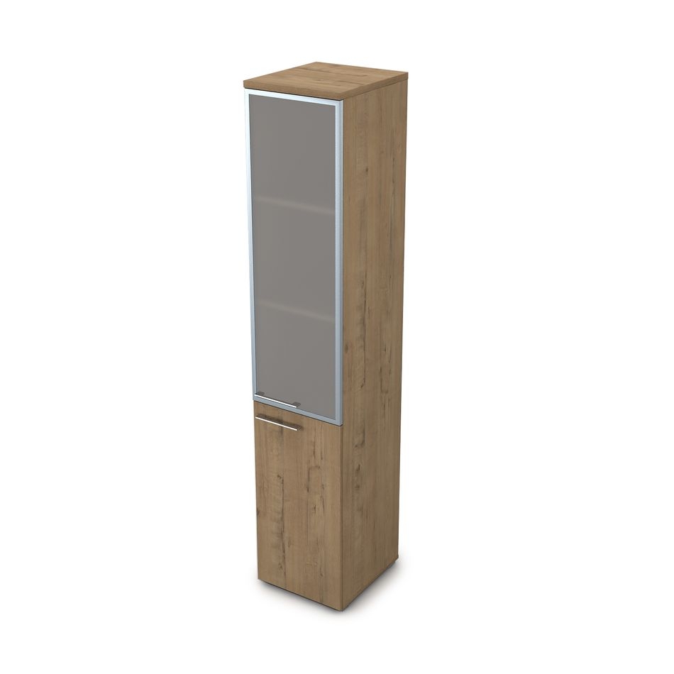 Пенал высокий со стеклом правый GLOSS LINE 9НП.005.19П Teakwood