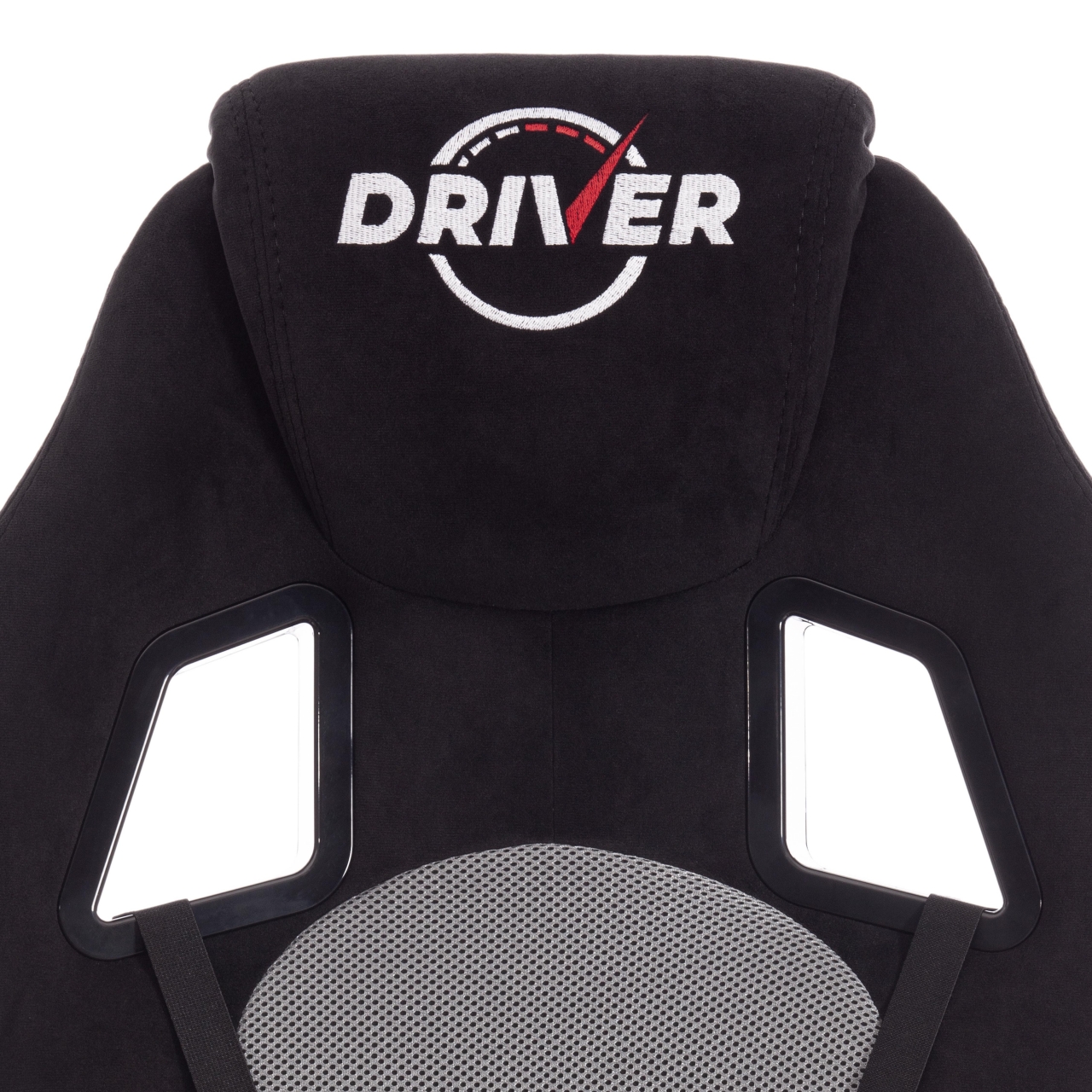 Кресло DRIVER (22) флок/ткань, черный/серый, 35/TW-12
