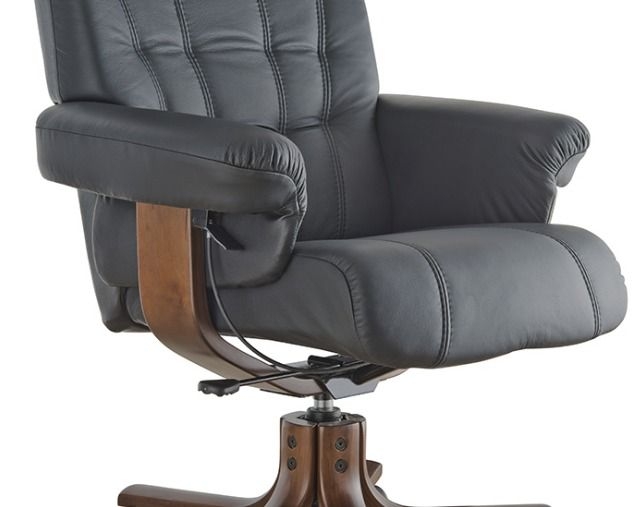 Кресло с высокой спинкой на крестовине Царь D100 экокожа Черное