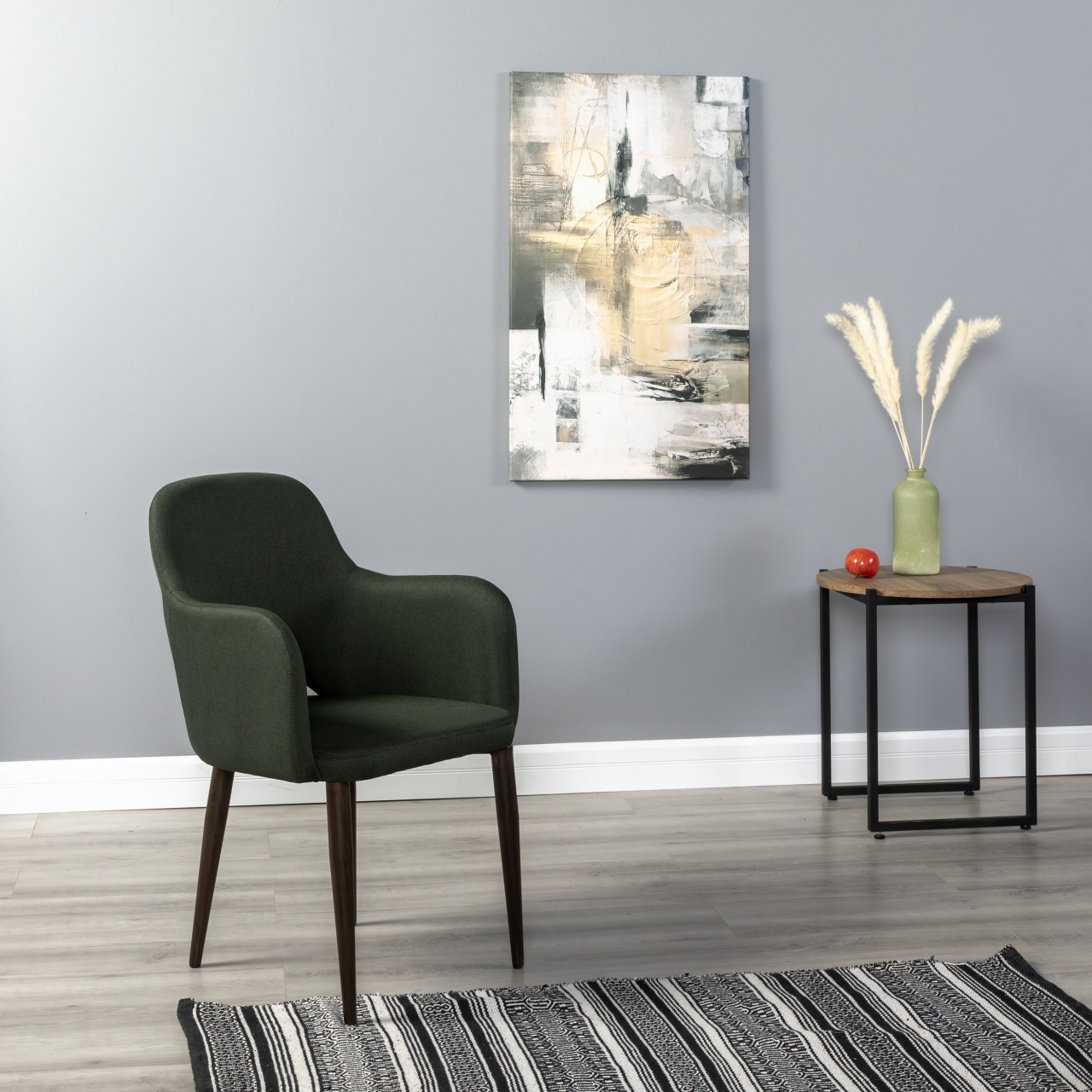 Кресло Ledger К темно-зеленый/т. орех