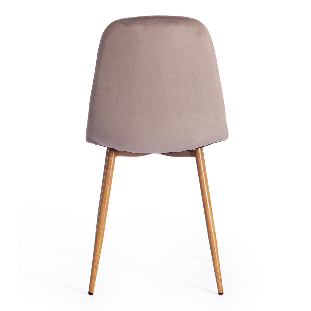 Стул BREEZE (mod. 4724) металл/вельвет, 44х48х87см, серо-бежевый/натуральное дерево