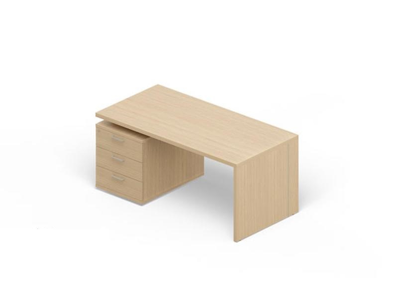 Стол на опорной тумбе Norman 3 ящика (левый) 160х90х73.5см Орех