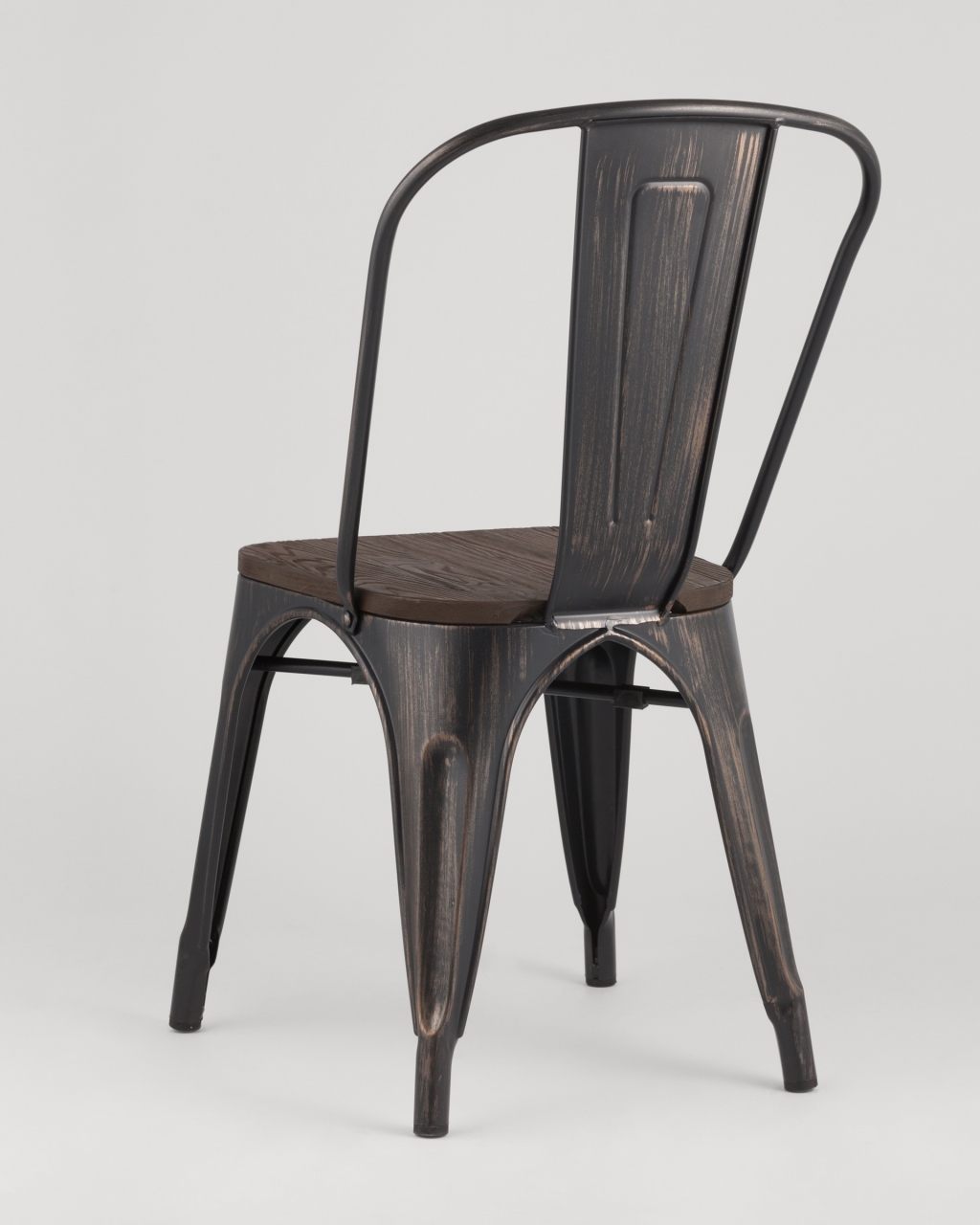 Стул Tolix Wood 850 Черная патина с золотом