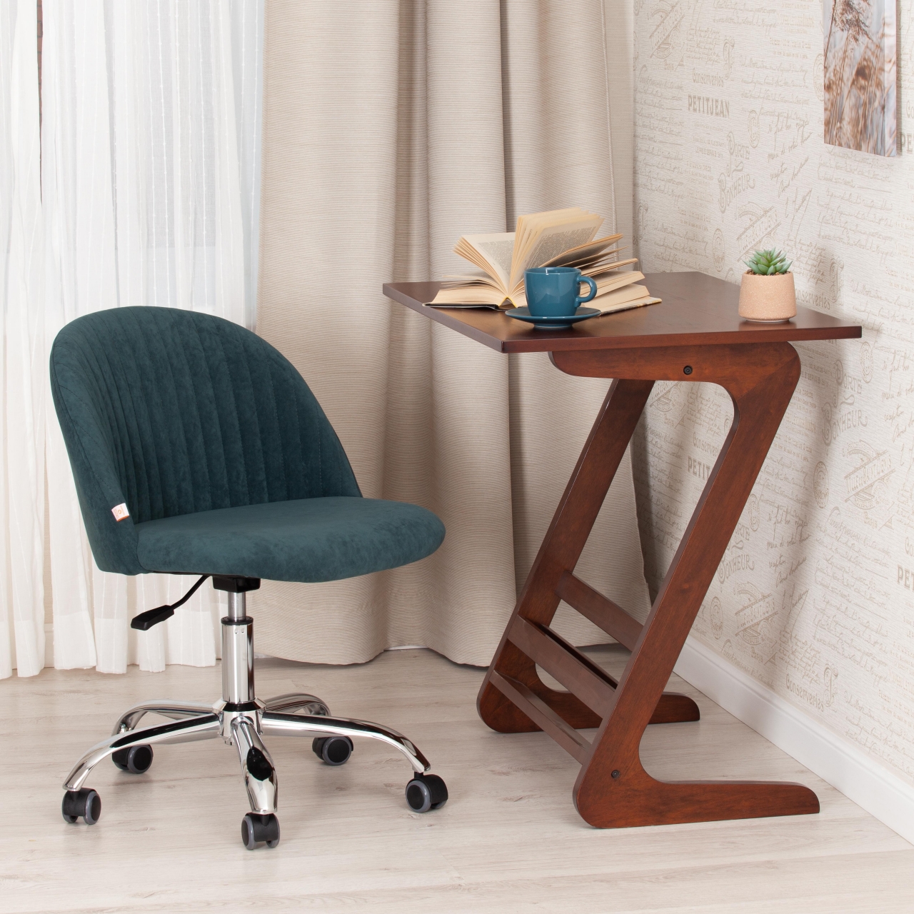 Кресло MELODY велюр Clermon, малахит, 089