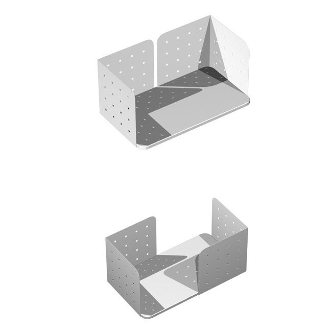 Полка прямоугольная с фланцами и бортиками Profiquadro КВ 0424 Орех ногаро/белый премиум