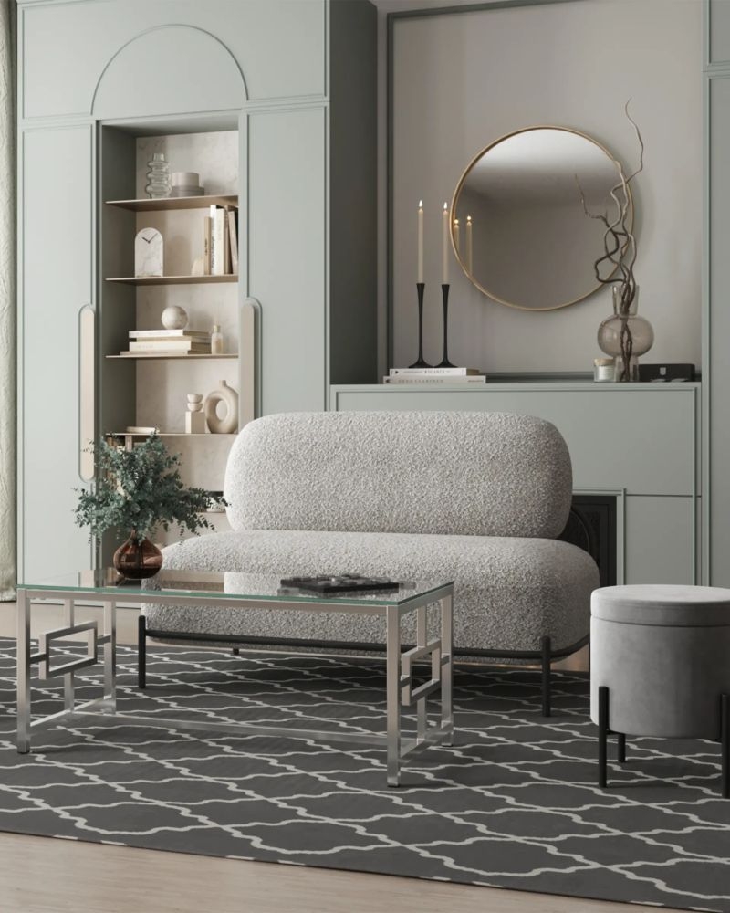 Диван Стоун ткань букле серый