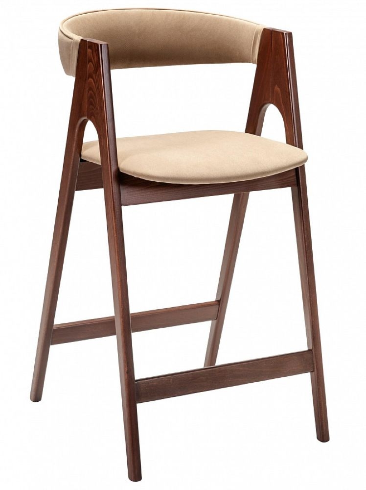 Кресло полубарное Kaede Beige/Темный орех