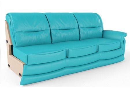 Секция трехместная с левым подлокотником Вавилон 3Б Ярко-голубая (экокожа)