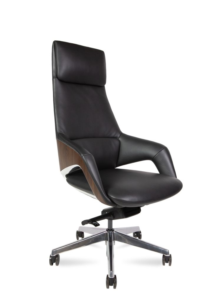 Кресло руководителя Шопен FK 0005-A BLACK LEATHER