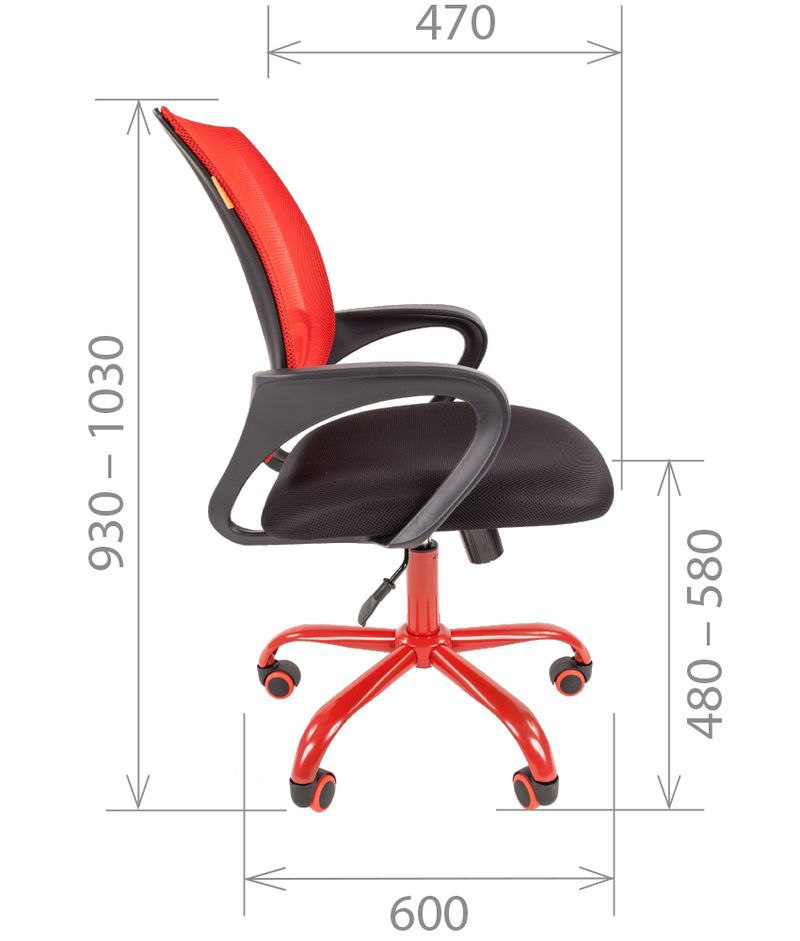 Компьютерное кресло CHAIRMAN 696 CMet Красный