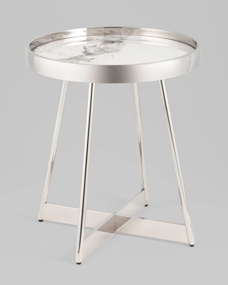 Журнальный стол Гера 50х50 см сталь серебро