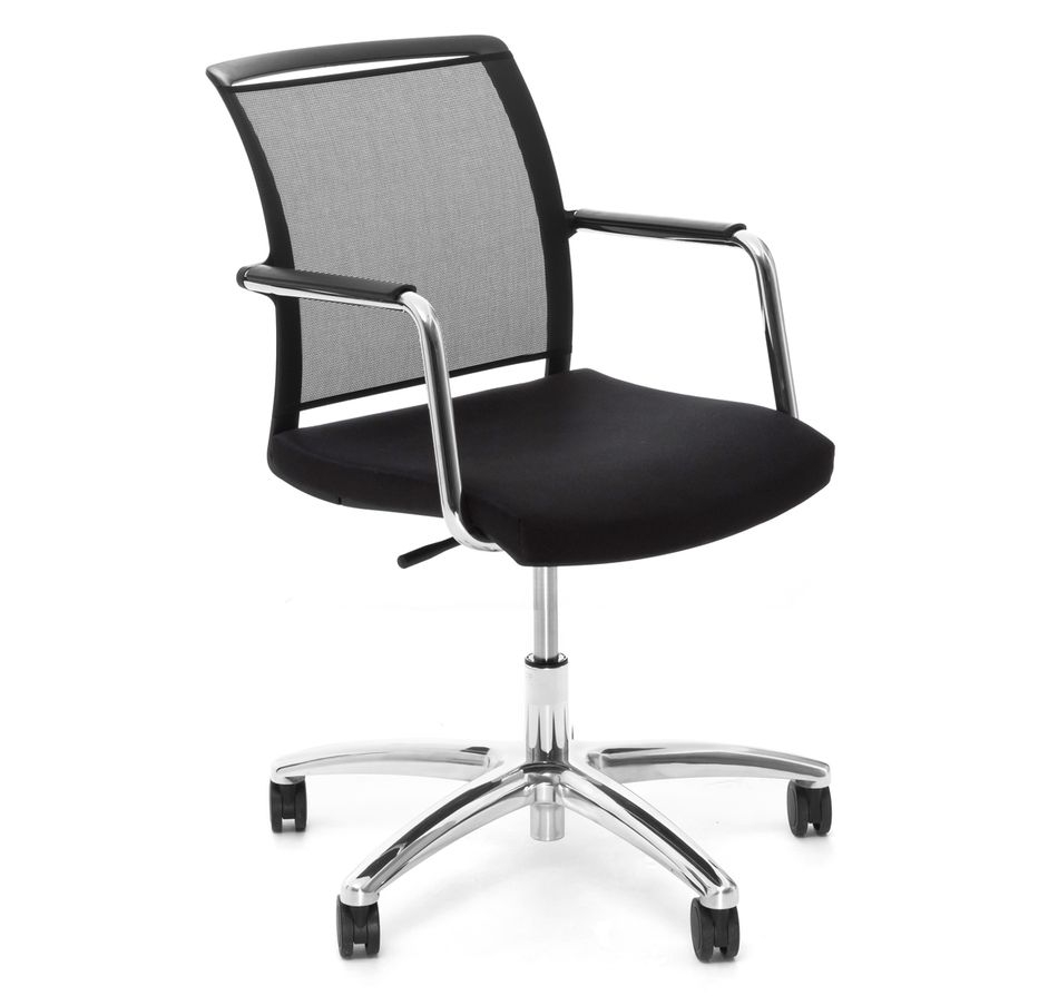 Кресло офисное Магна Г блаcк меш МЕ35 СЛВ 50 Черное Хром / Magna G black mesh ME35 SLW