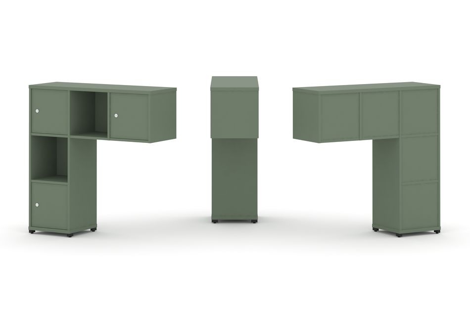 Надставка на стол низкая односторонняя + задняя стенка (5шт.) + распашной фасад (3 шт.) CONCEPT CN.ONN-002 Кобо Черный металл