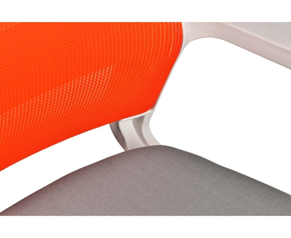 Кресло офисное Бит белый пластик Оранжевый