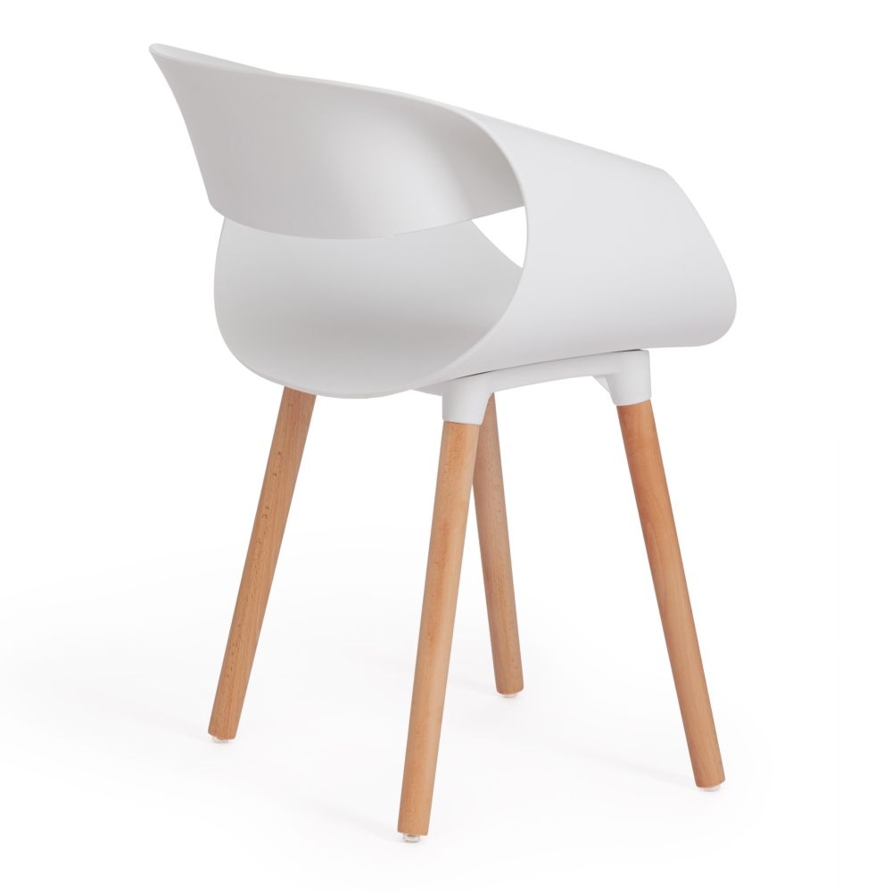 Стул QXX (mod. C1058) / 1 шт. в упаковке пластик/дерево, 54 х 56 х 78 см, белый 018 /натуральный