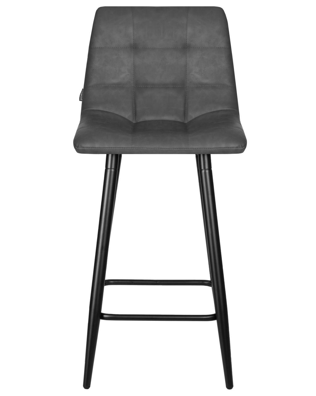 Стул полубарный DOBRIN OLIVIA (черные матовые ножки, серая антрацитовая винтажная экокожа (RU-08))