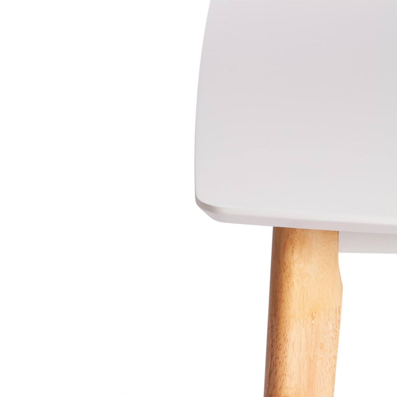 Стол обеденный раскладной Claire дерево гевея, МДФ, 110+30 x 75 x 75см, White (Белый) / Natural (натуральный)