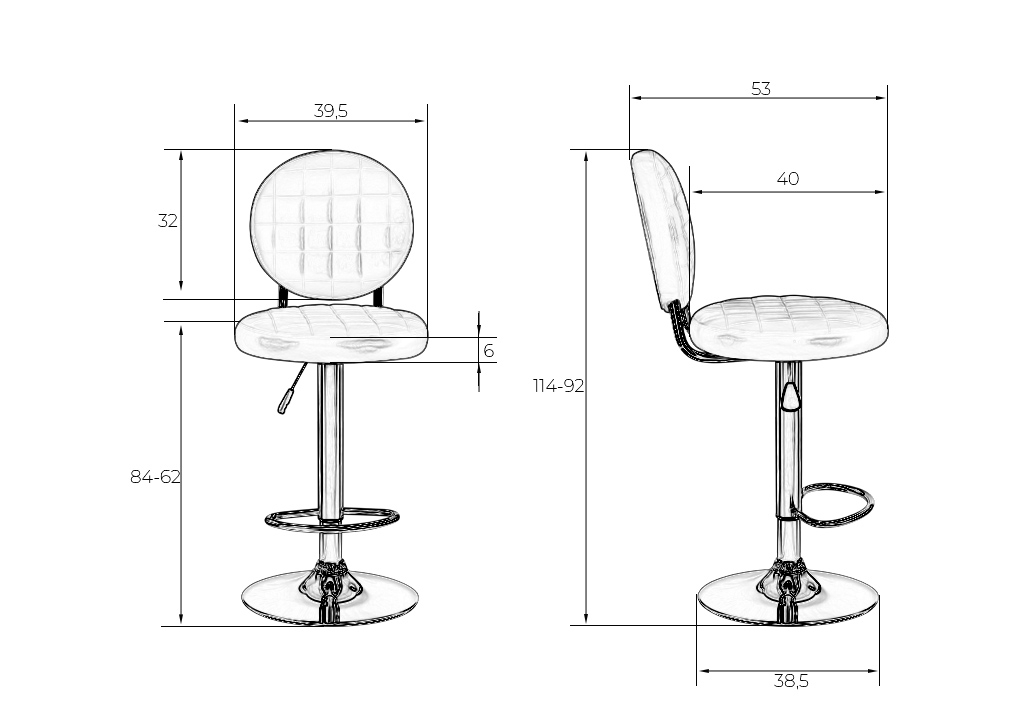 Стул барный DOBRIN MOLLY Черный