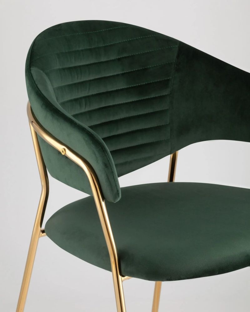 Стул Эвита мягкий зеленый обивка велюр 2 шт