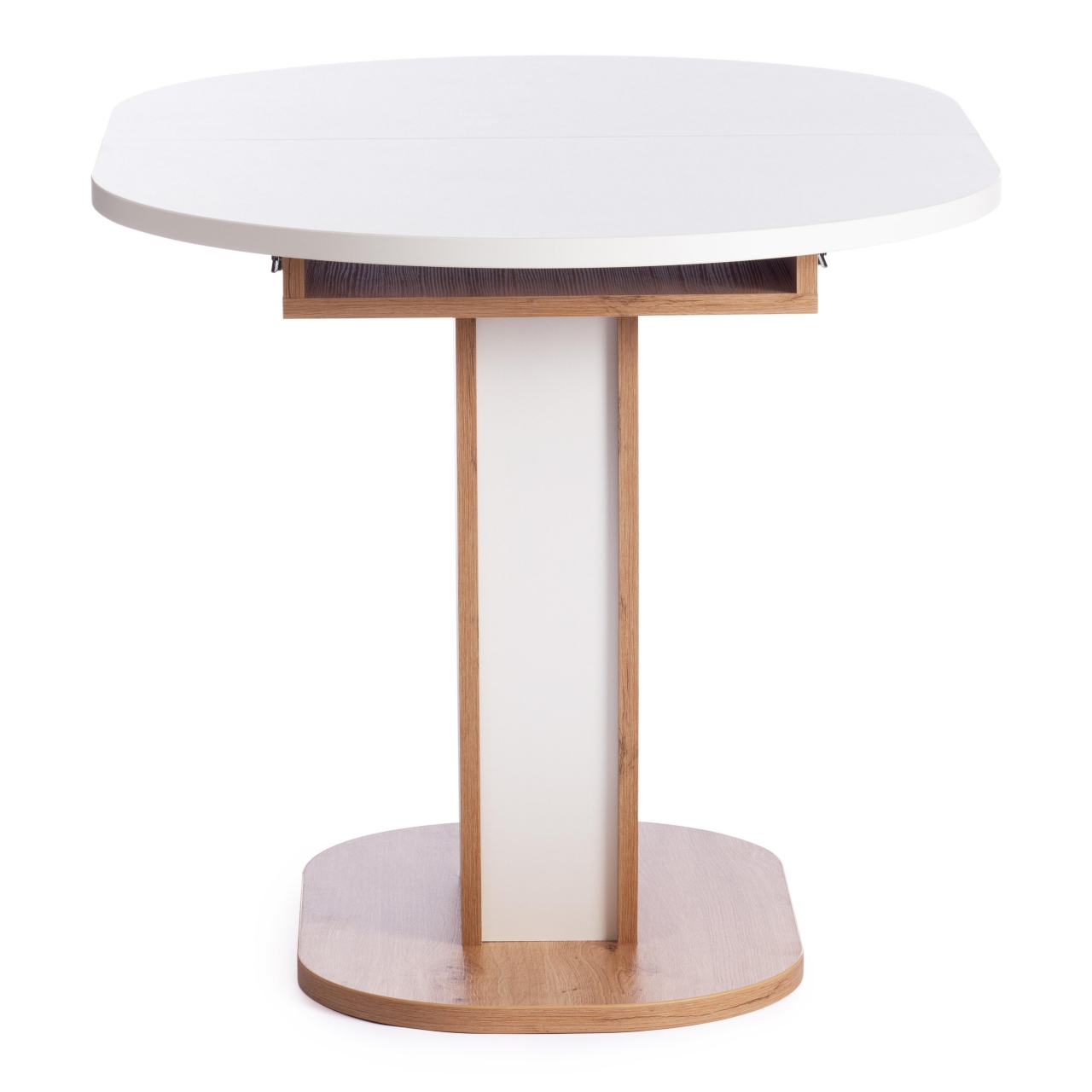 Стол обеденный SATURN ЛДСП, 120-160x80x75,5 см, Дуб Артисан/Белый