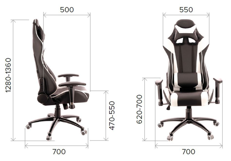 Кресло геймерское Everprof Lotus S6  Экокожа Черный Белый
