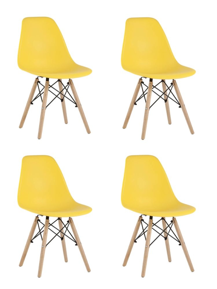 Стул Еамес Стйле ДСВ желтый 4 шт. комплект (разборный каркас) / Eames Style DSW