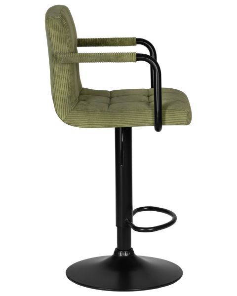 Стул барный DOBRIN KRUGER ARM BLACK (зеленый вельвет (LAR-E2041-7)) 2 шт