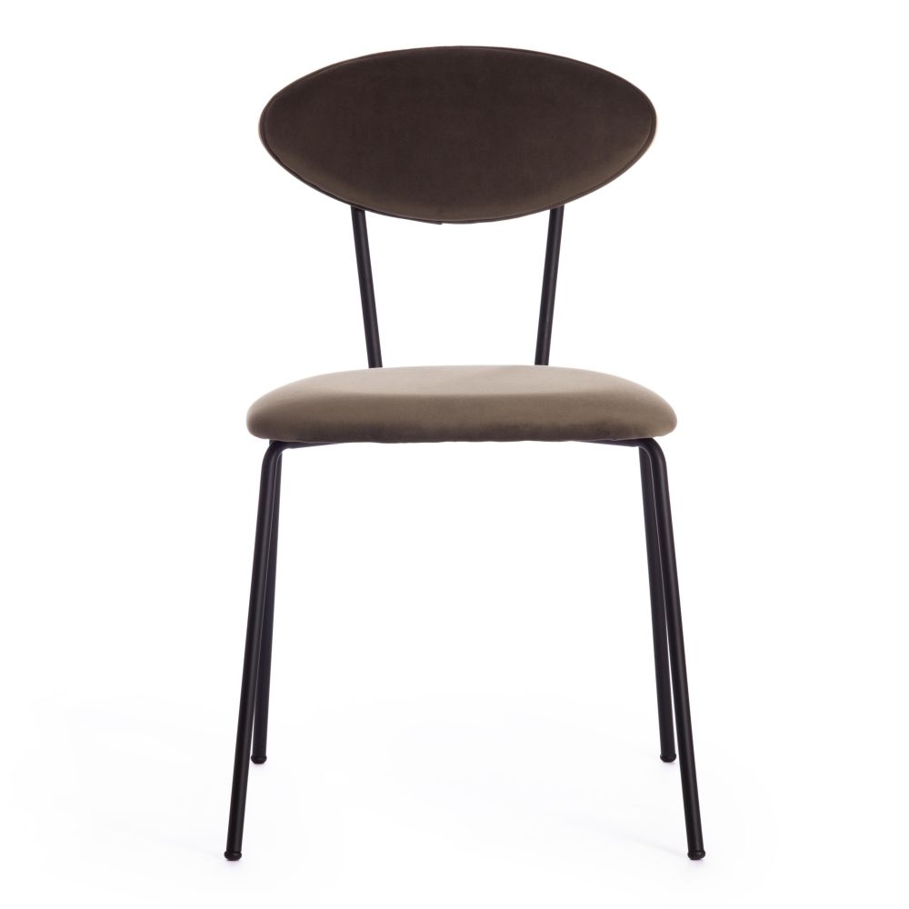 Стул NEO (mod. 0139014) / 1 шт. в упаковке металл/вельвет, 44х54х79 см, хаки S108 (85 DARK TAN)/черный