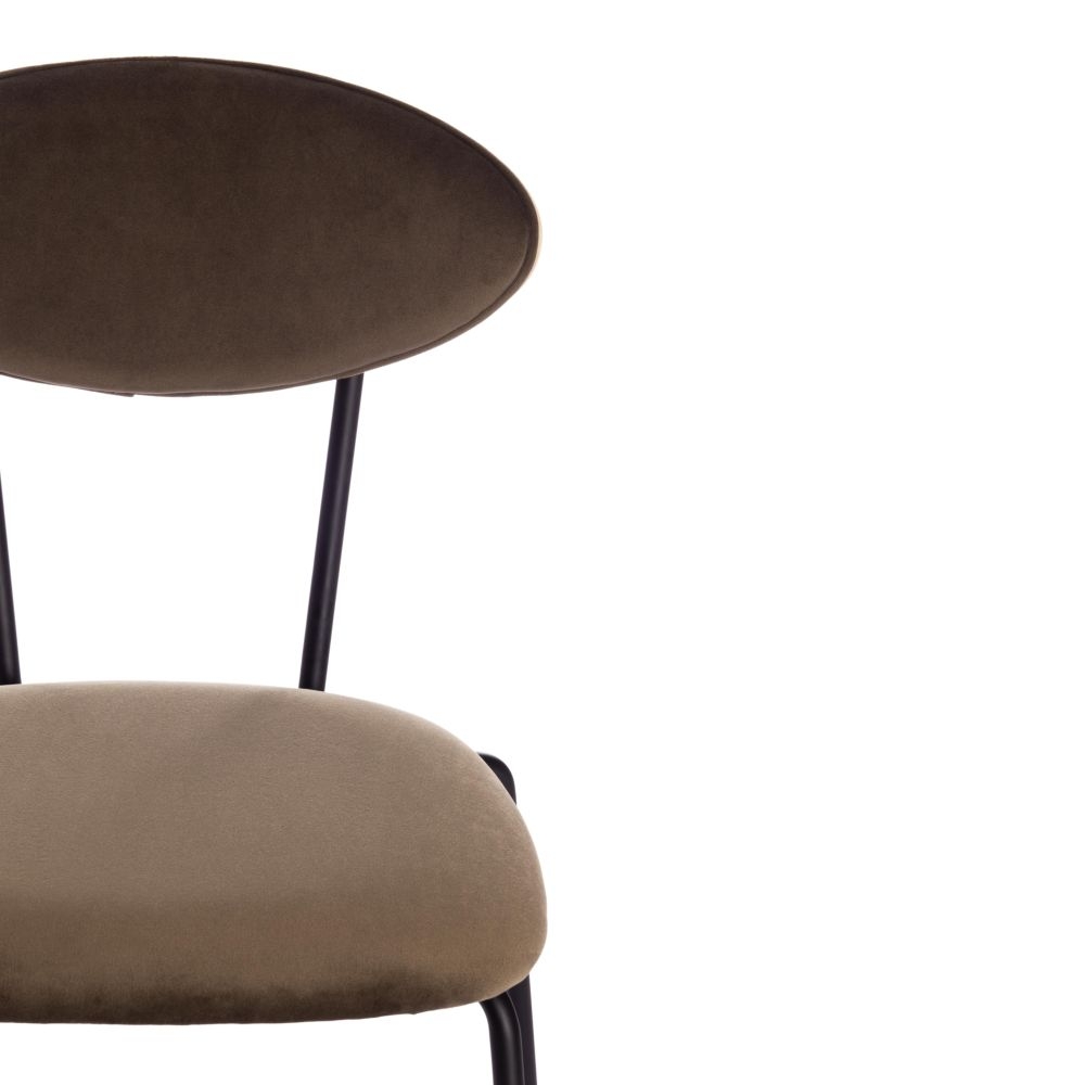 Стул NEO (mod. 0139014) / 1 шт. в упаковке металл/вельвет, 44х54х79 см, хаки S108 (85 DARK TAN)/черный