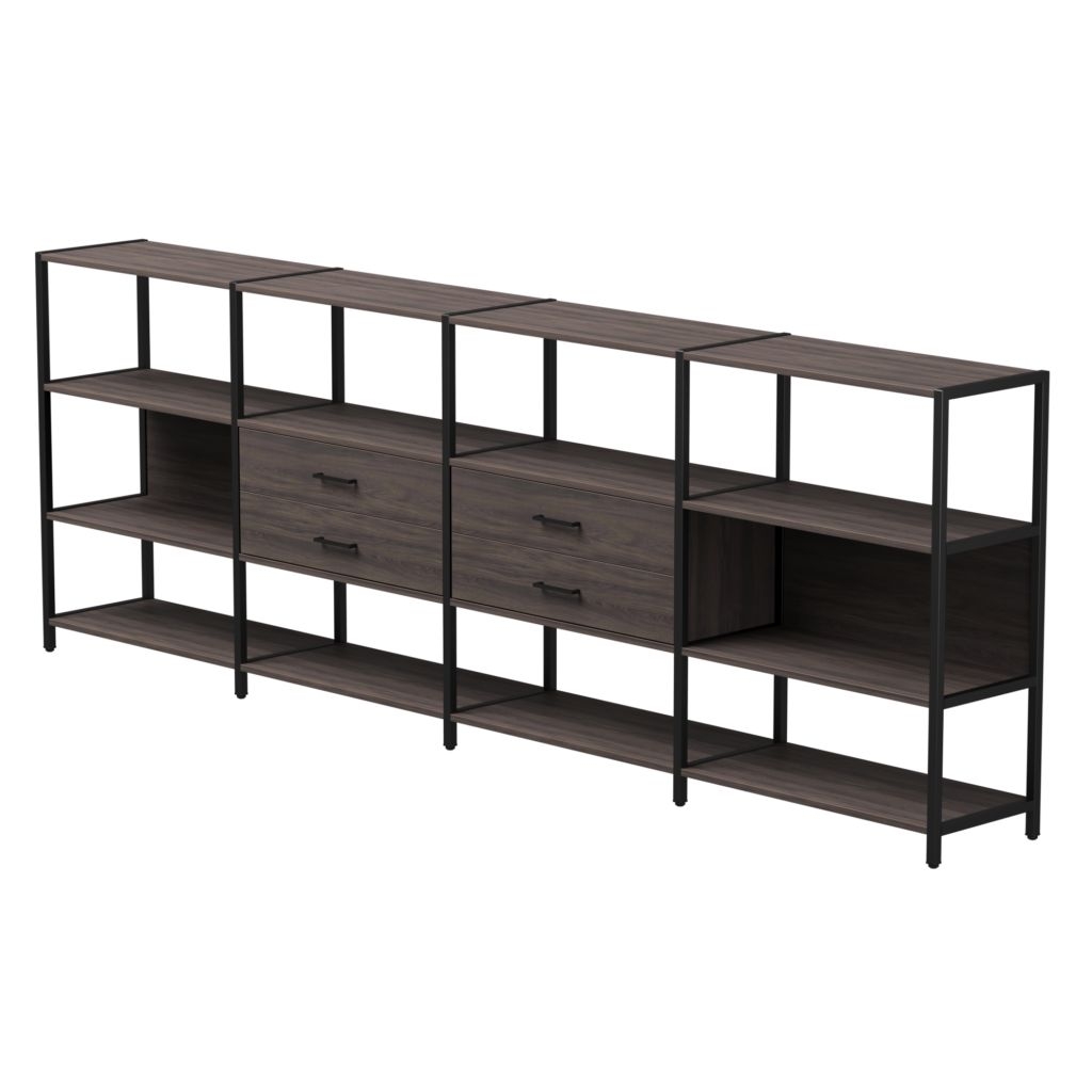 Набор стеллажных систем Everprof EVO №4 Дуб Пасадена Черный