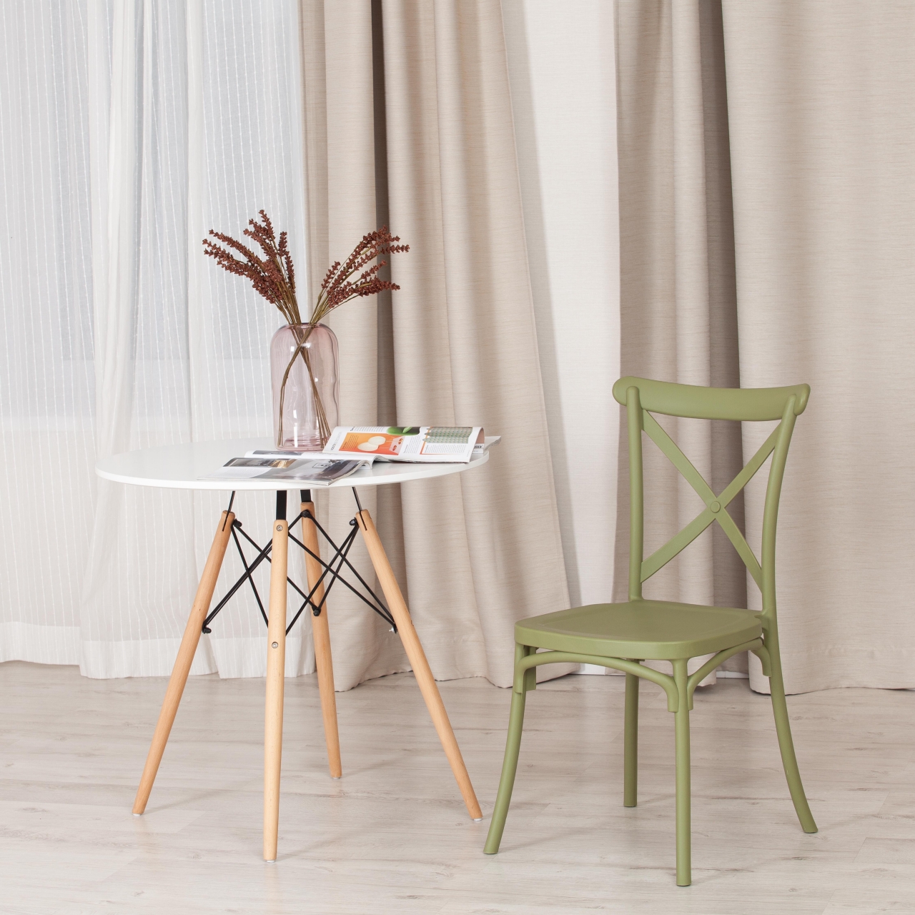 Стул CROSS (mod. PL24) пластик, 48 х 58 х 89 см, Green (зеленый) 33513