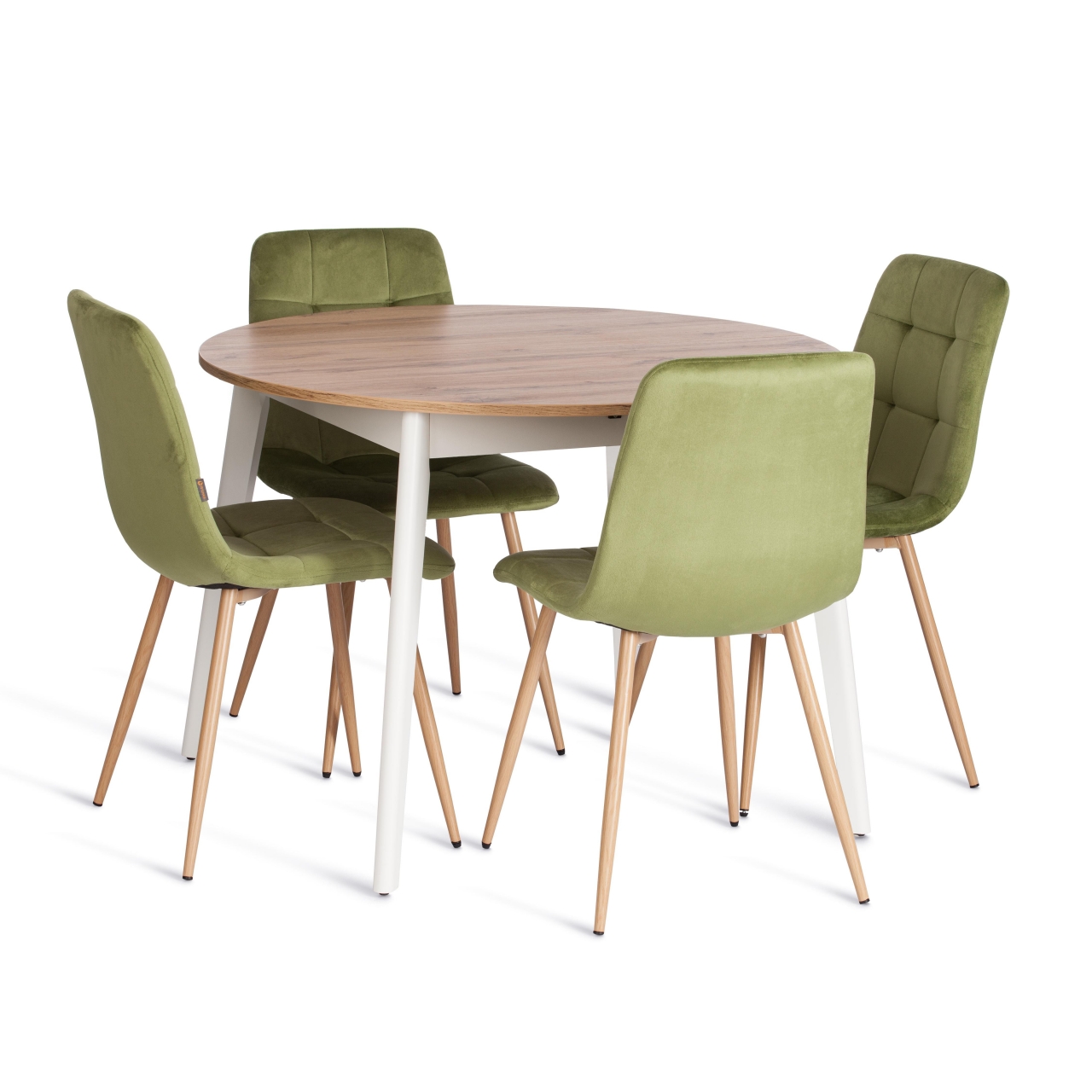 Стул CHILLY (mod. JSC-220) Велюр/металл , 44,5х52,5х88 см, Green (зеленый) HLR54 / натуральный