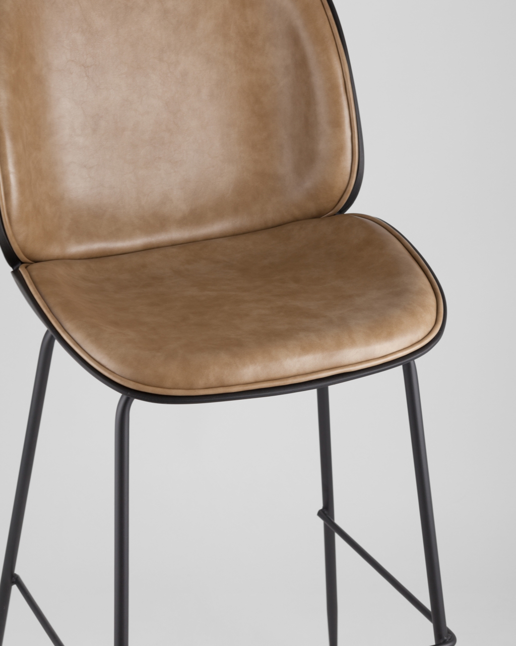 Стул барный Beetle Lite PU со спинкой Бежевый