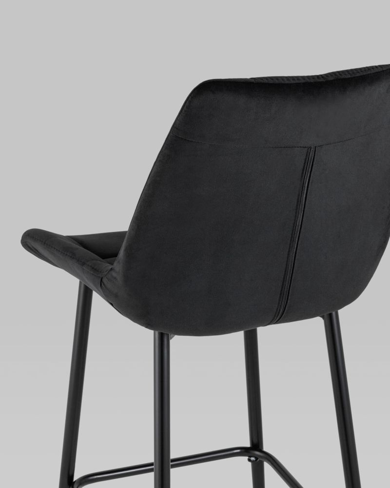 Стул барный Флекс обивка велюр Черный