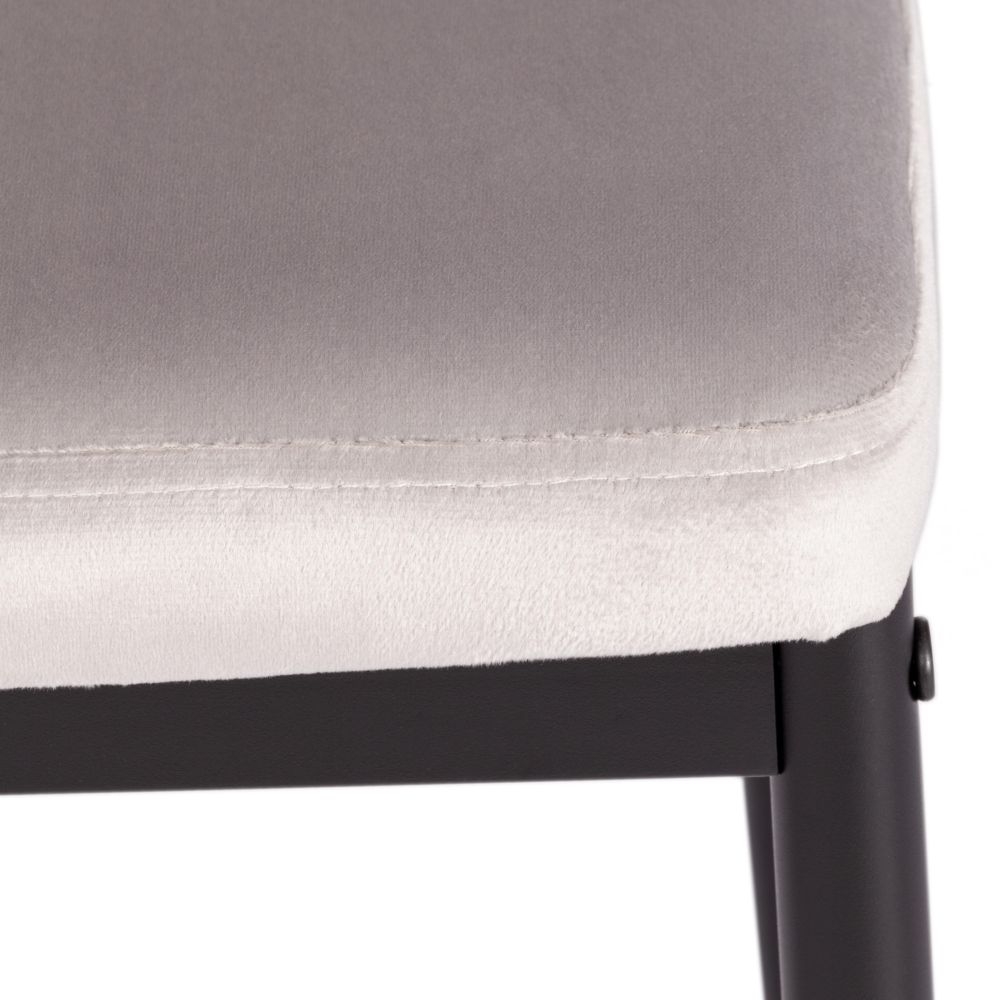 Стул VERTER (mod. 37-1) металл, вельвет, 47,8 х 41,5 х 97 см, Light grey (светло-серый) HLR14 / черный