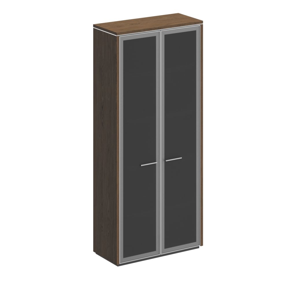 Шкаф для документов с высокими стеклянными дверями VELAR  ВЛ 344 ДТ Дуб табачный