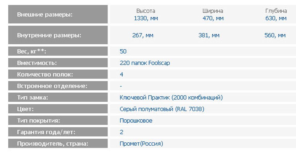 Картотечный шкаф металлический AFC-04