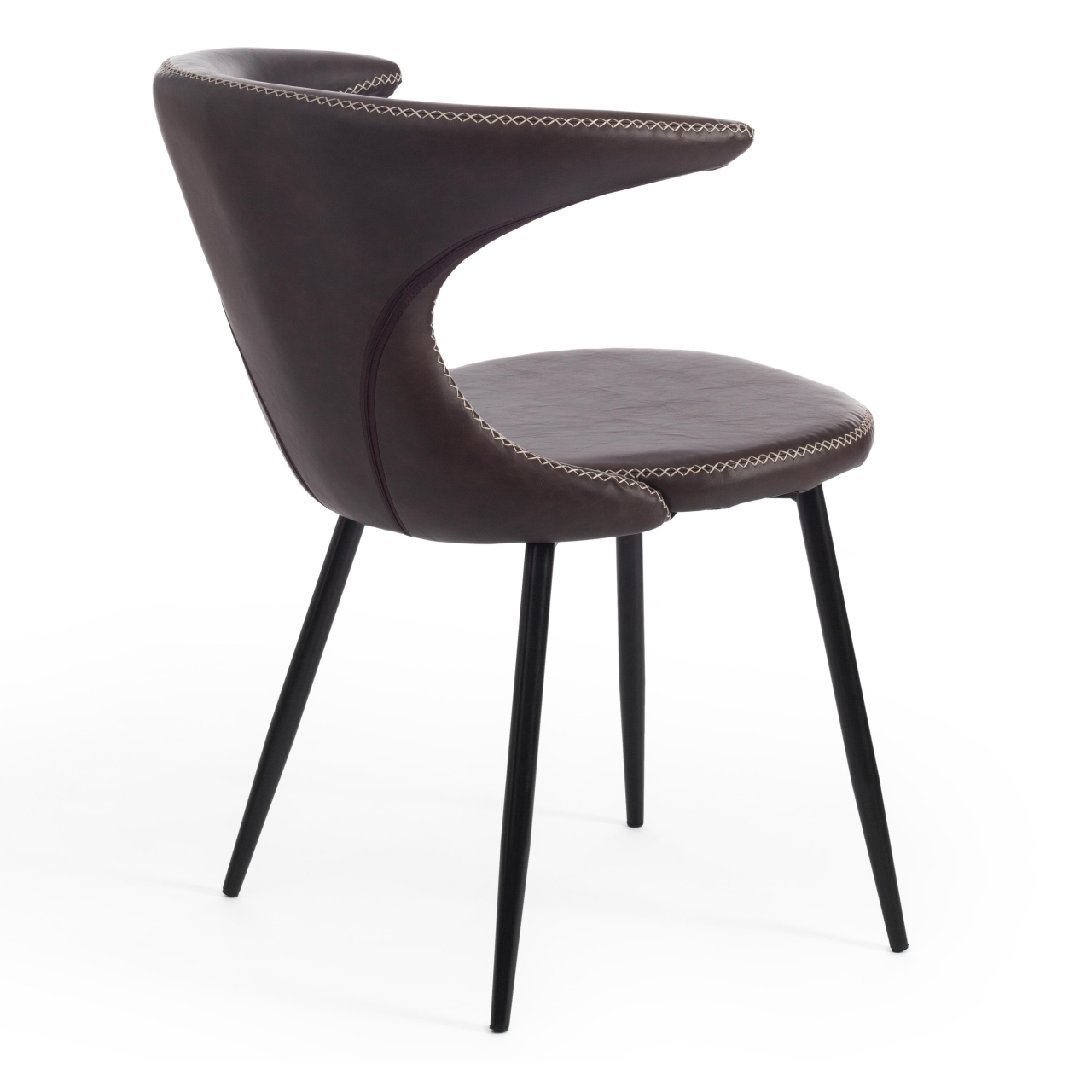 Стул FLAIR (mod. 9020) экокожа/металл, 60 х 56 х 78 см , коричневый 1/черный
