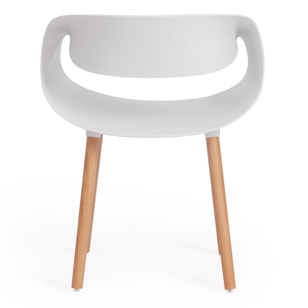 Стул QXX (mod. C1058) / 1 шт. в упаковке пластик/дерево, 54 х 56 х 78 см, белый 018 /натуральный