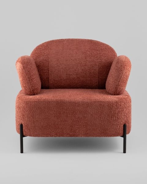 Кресло Кэнди ткань с подлокотниками букле коралловый