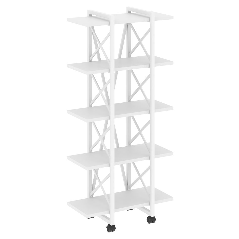 Стеллаж на колесных опорах - 5 полок LOFT VR.L-MST.K-5.4V Металл белый Белый Бриллиант