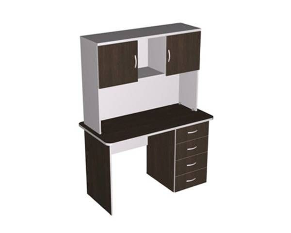 Стол письменный с тумбой (левый) с надставкой ПСт1.12/9Л венге/серый