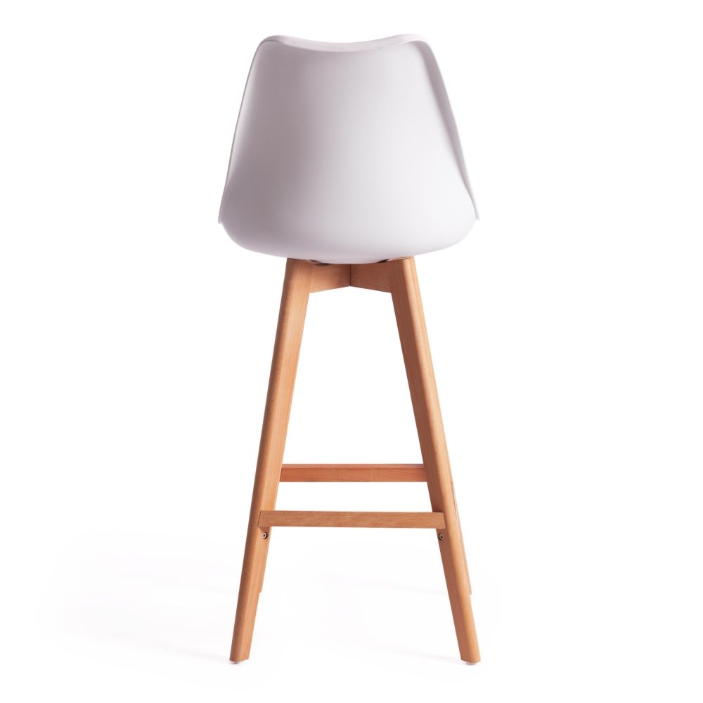 Стул барный TULIP BAR (mod. C1014H) / 1 шт. в упаковке пластик/дерево, 57 х 48 х 104 см, белый 018 /натуральный