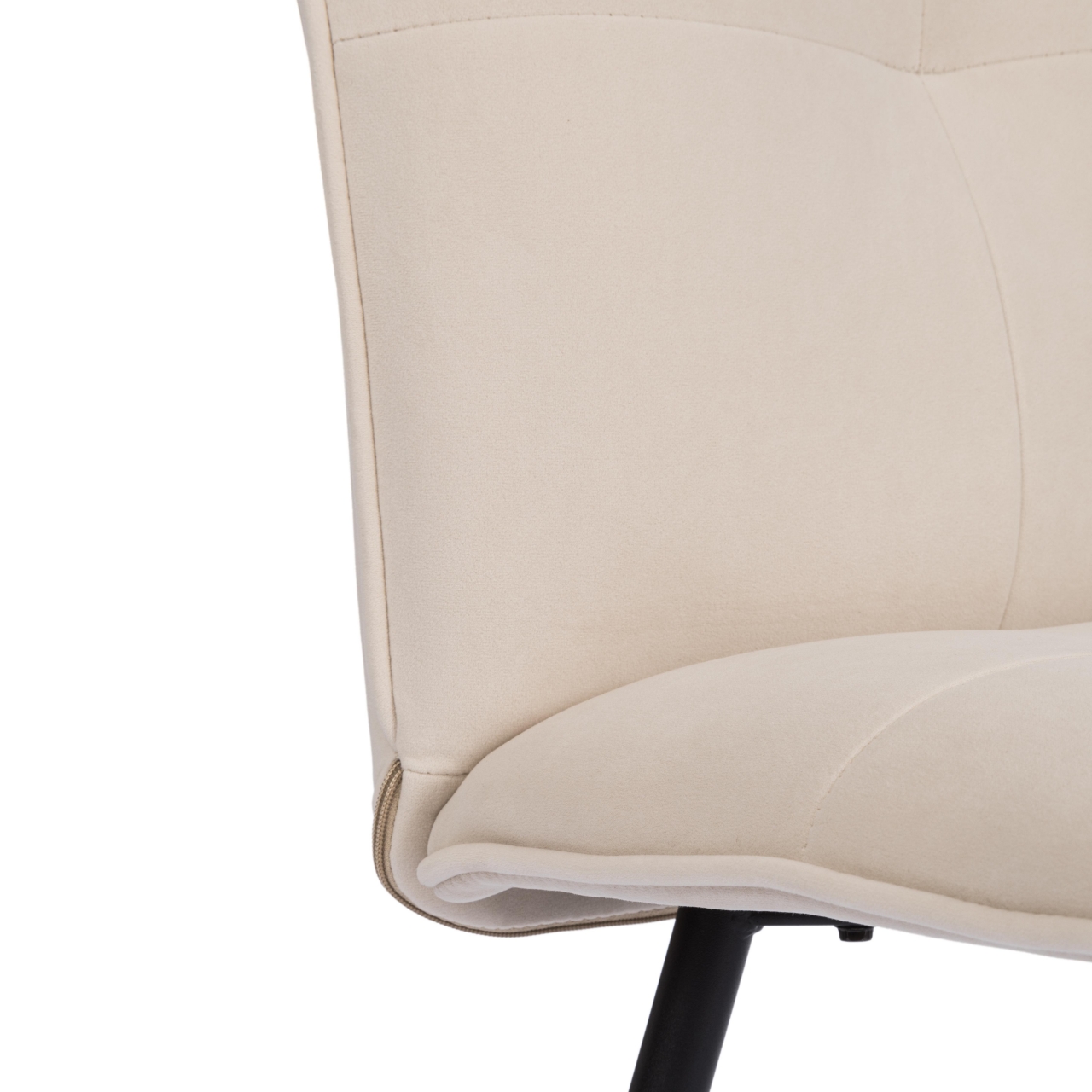 Стул обеденный Sweet флок , 46х55х88, молочный/черный, 4